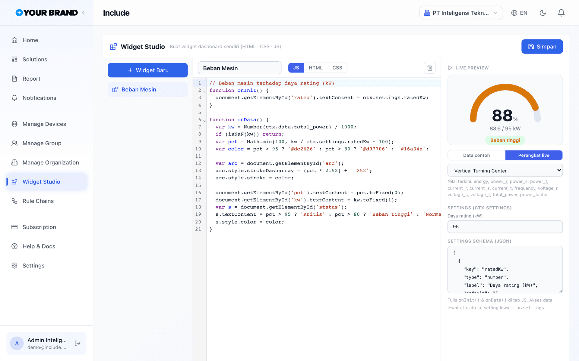 Tulis widget. Lihat hasilnya langsung.